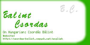 balint csordas business card