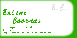 balint csordas business card